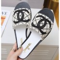 Imitation Chanel Heel Pearl Embroidery CC Logo Mules G35904 White 2020 CE03731