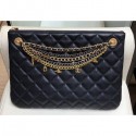 Imitation Chanel Lambskin All About Chains Pouch Clutch Bag AP0502 Black 2019 CE02972
