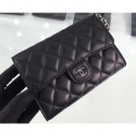 Imitation Chanel Lambskin Classic Clutch with Chain Bag A84512 Black/Silver CE01371