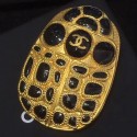 Imitation Chanel Large Resin Stones Beetle Brooch AB1805 Black/Gold 2019 Collection CE02392
