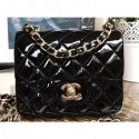 Imitation Chanel Patent Leather Mini Classic Flap Bag A1115 Black CE01354