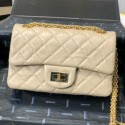 Imitation Chanel Quilted Aged Calfskin Small 2.55 Flap Bag A37586 Beige 2019 Collection CE03240