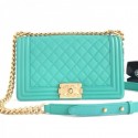 Imitation Chanel Quilted Calfskin Medium Boy Flap Bag A67086 Green 2019 Collection CE01932