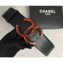 Imitation Chanel Width 5.3cm Leather Belt Black with Resin CC Logo Belt CE01768