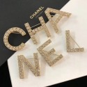 Imitation Cheap Chanel Lettering Brooch AB1368 Gold/Crystal 2019 Collection CE01094