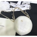 Imitation High Quality Chanel City Box Round Evening Bag with Pearl Chain AS0203 White 2019 CE02479