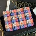 Imitation Luxury Chanel Tweed Medium Pouch Orange/Blue/Pink 2020 Collection CE01995