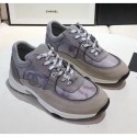 Knockoff Chanel Calfskin Suede & Fabric Classic Sneaker Grey 2020(For Women and Men) Collection CE02164