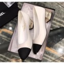 Knockoff Chanel Heel 4cm Lambskin/Grosgrain Pumps G34906 white/Black 2019 CE02786