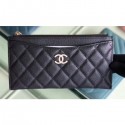 Knockoff Chanel Iridescent Pearl Caviar Pouch Clutch Bag Black 2019 CE03054