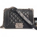 Knockoff Chanel Lambskin Boy Flap Small Bag Black/Silver CE03912