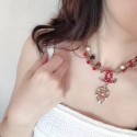 Knockoff Chanel Leaf Necklace Red 2019 Collection CE00973
