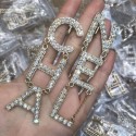 Knockoff Chanel Lettering Earrings AB1440 Gold/Crystal 2019 Collection CE00647