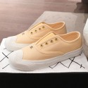 Knockoff Chanel Vintage Canvas Slip-on Sneakers Yellow 2020 Collection CE01312
