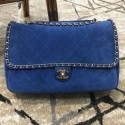 Knockoff Chanel x Pharrell Oversize Suede Flap Bag Blue 2019 Collection CE01929