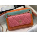 Knockoff Luxury Chanel Small Camera Case Bag AS1367 Lambskin Pink/Orange/Green 2020 CE01503