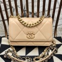 New Chanel 19 Quilted Goatskin Wallet on Chain WOC AP0957 Nude 2019 Collection CE04233