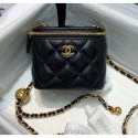 New Chanel Lambskin Small Classic Box with Chain And Gold Metal Ball AP1447 Black 2020 Collection CE02586