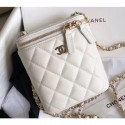 New Chanel Mini Vanity with Classic Chain Bag AP1466 Caviar Leather White 2020 CE02106