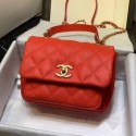 New Chanel Quilted Calfskin Medium Flap Bag with Top Handle AS1155 Red 2020 Collection CE02029