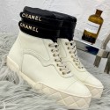Replica 1:1 Chanel Lambskin High-Top Sneakers G34967 White 2019 Collection CE01975