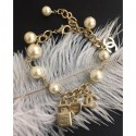 Replica Chanel Bottle Pearl Bracelet Gold/White 2018 CE00828