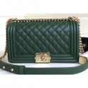 Replica Chanel Caviar Leather Boy Flap Medium Bag Green CE00897