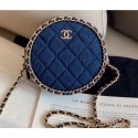 Replica Chanel Chain Around Round Clutch with Chain AP0739 Denim Dark Blue 2019 CE03619