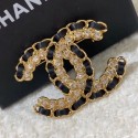 Replica Chanel Chain Leather Crystal CC Brooch 2019 Collection CE02503