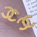 Replica Chanel Egypt Embossed CC Stud Earrings Gold 2019 Collection CE00838