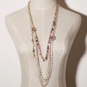 Replica Chanel Four Layers CC Pendant Long Necklace Pink 2019 Collection CE03917