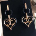 Replica Chanel Heart Clip-on Earrings AB1305 Black 2019 Collection CE04095