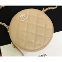 Replica Chanel Iridescent Pearl Caviar Classic Round Clutch with Chain Bag AP0366 Beige 2019 CE02255