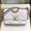 Replica Chanel Lambskin 19 Small Flap Bag AS1160 White 2019 Collection CE04301