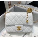 Replica Chanel Lambskin & Gold-Tone Metal Flap Bag AS1786 White 2020 Collection CE02517