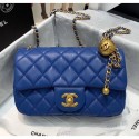 Replica Chanel Lambskin & Gold-Tone Metal Flap Bag AS1787 Blue 2020 Collection CE01755