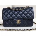 Replica Chanel Lambskin Small Classic Flap Bag A1116 Navy Blue CE03814