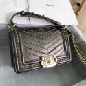Replica Chanel Metallic Crumpled Calfskin Small Boy Chanel Bag A67085 2018(Gold-Tone Metal) Collection CE03972
