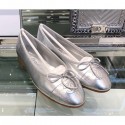 Replica Chanel Metallic Leather Ballerinas G02819 Silver 2019 CE01369