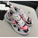 Replica Chanel Multicolor Print Fabric & Calfskin Sneaker Pink 2020 Collection CE02826