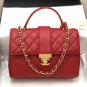 Replica Chanel Quilted and Chevron Calfskin Flap Bag with Top Handle AS0804 Red 2019 Collection CE03779