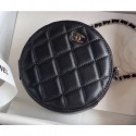 Replica Chanel Round Classic Clutch with Chain Bag AP0245 Lambskin Black 2020 CE01228