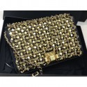 Replica Chanel Sequins Wallet On Chain WOC Bag Black/Gold 2019 CE03000