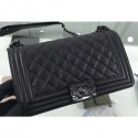 Replica Chanel So Black Medium Boy Flap Bag in Caviar Leather CE00924