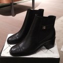 Replica Chanel Supple Lambskin Short Boots Black 2019 Collection CE04355
