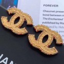 Replica Chanel Vintage Textured Multicolor Crystal Trim CC Earrings Gold 2019 Collection CE02117