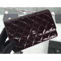 Replica Chanel Wallet On Chain WOC Bag in Patent Leather Date Red/Silver CE02493