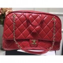 Replica Chanel Waxy Calfskin Flap Bowling Luggage Bag Red 2019 CE03871