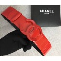 Replica Chanel Width 5.3cm Patent Leather Belt Red with CC Logo Belt CE03829