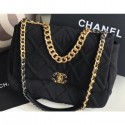 Replica Cheap Chanel 19 Maxi Jersey Flap Bag AS1162 Black 2020 CE04006